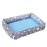 Amazon | 星柄 虹 ストライプ マルチカラー ペットベッド スクエア型